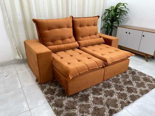 Sofá Retrátil Reclinável Kauã 2.00m - Cobre Veludão