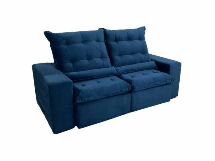 Sofá Retrátil Reclinável Kauã 2.00m - Azul Veludão - Imagem 10