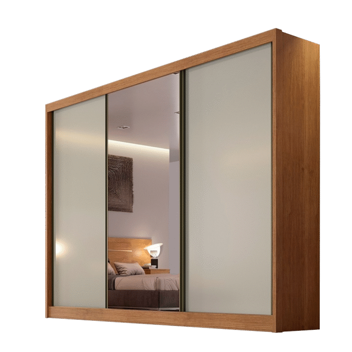 Guarda-Roupa Diamond Plus (1 porta espelhada) 2,412 m Cumarú/Fendi/Cumarú - NOVO HORIZONTE - Imagem 6