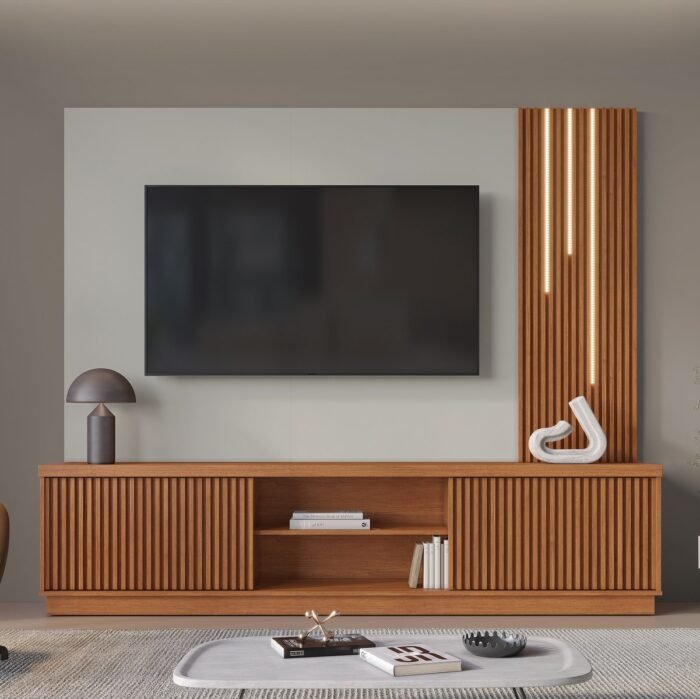 Home Theater até 75″ Valência/Arezzo New LED Naturale/Off White – MAVAULAR - Imagem 2