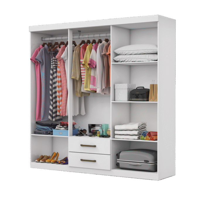 Guarda-Roupa 6 Portas(Sem Espelho/Sem Pés) Áries 1,53 m Branco – CARIOCA MÓVEIS - Imagem 3