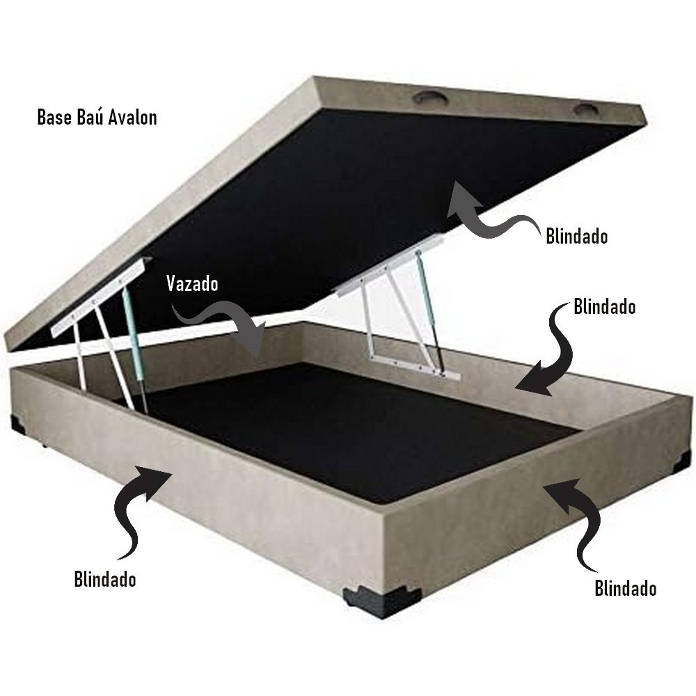 Base Box Casal Baú Corino Branco - ALTO NÍVEL CAMAS E COLCHÕES - Imagem 3