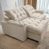 Sofá Retrátil e Reclinável Alaska 2,40 m Bege – MONTANO ESTOFADOS