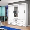Guarda-Roupa 3 Portas Anjos 1,91 m Branco – CARIOCA MÓVEIS