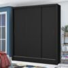 Guarda-Roupa 3 Portas Dubai/Santiago (Sem espelho) 1,79 m Preto - CARIOCA MÓVEIS