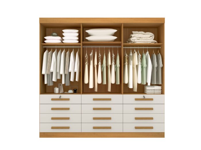 Guarda-Roupa 6 Portas Mônaco 2,40 m Branco - D'DORO MÓVEIS - Imagem 3