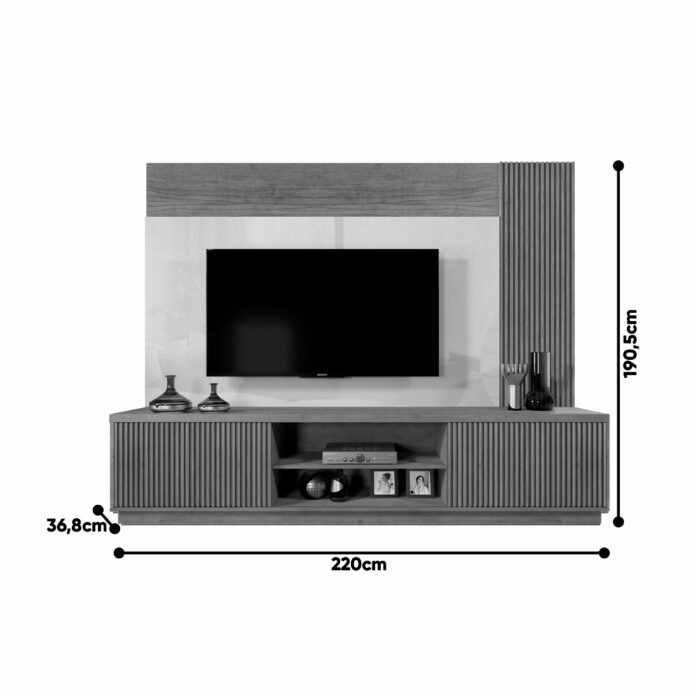 Home Theater até 75" Valência/Arezzo Naturale/Off White - MAVAULAR - Imagem 3