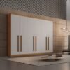 Guarda-Roupa 6 Portas Pernambuco 2,73 m Naturale/Off White - RUFATO