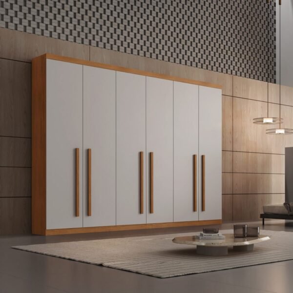 Guarda-Roupa 6 Portas Pernambuco 2,73 m Naturale/Off White - RUFATO