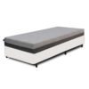 Colchão Solteiro D28/D40 Fit Visco + Base Box Simples Corino Branco – UMAFLEX + ALTO NÍVEL CAMAS E COLCHÕES