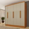 Guarda-Roupa 6 Portas Bariloche 1,80 m Cinamono/Off White - TCIL