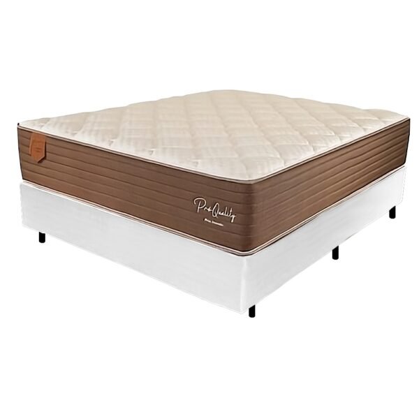 Colchão Casal Pro Quality C + Base Box Simples Corino Branco – PRORELAX + BIOSTAR