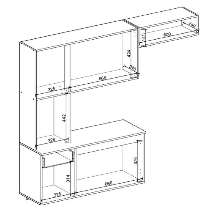 Cozinha Suspensa Belíssima 1,65 m Freijó/Off White - FIORELLO - Imagem 4