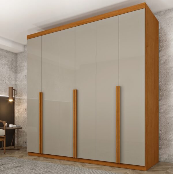 Guarda-Roupa 6 Portas Joinville 2,18 m Cinamono/Off White - TCIL