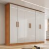 Guarda-Roupa 6 Portas Nina 2,12 m Nature/Off White - BIANCHI