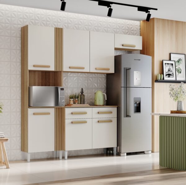 Cozinha Juma 2,10  m Atacama/Off White - ARAMÓVEIS