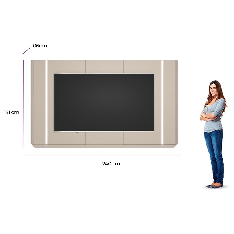 Painel até 75" Santorini Off White/Tauari Fosco - LINEA BRASIL - Imagem 5