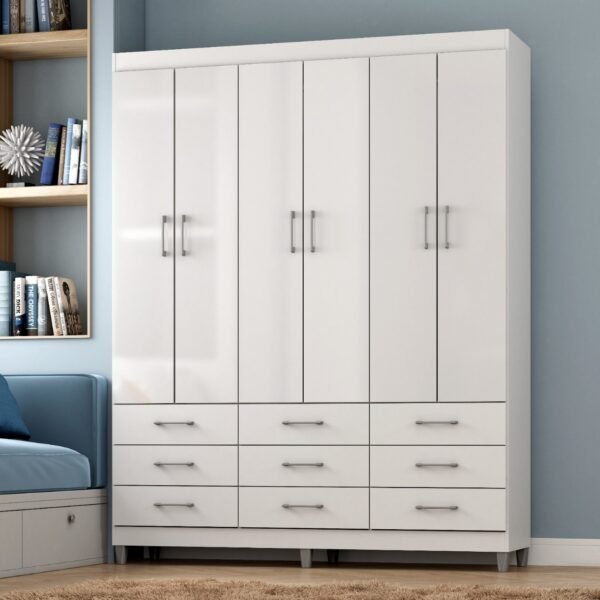 Guarda-Roupa 6 Portas Paraty 3690 1,50 m Branco - FELLICCI