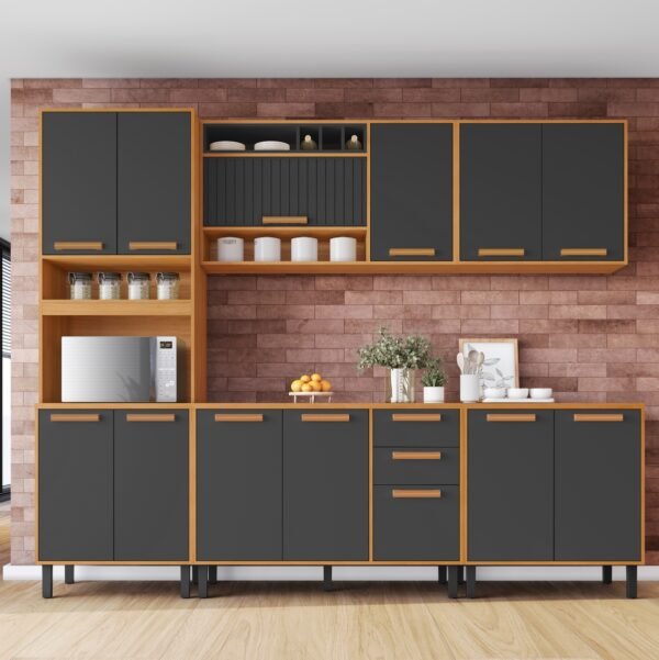 Cozinha Completa Nápoles Cinamono/Grafite - ITATIAIA