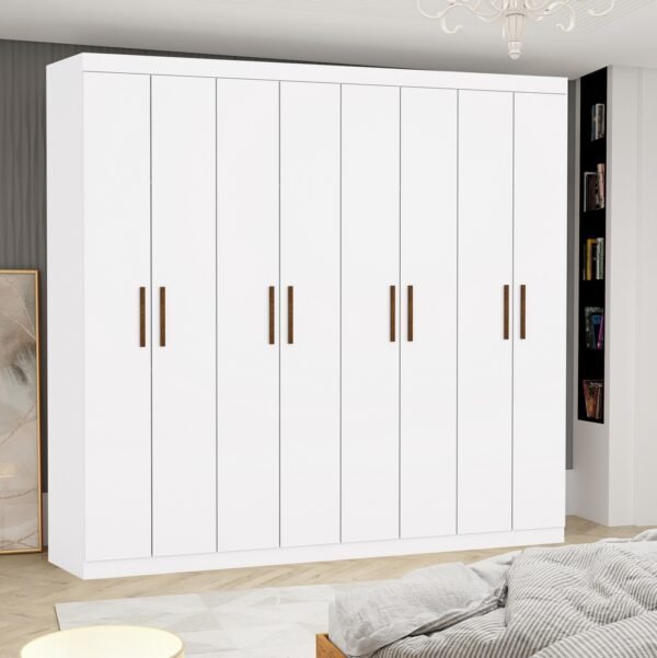 Guarda-Roupa 8 Portas Rubi 2,08 m(Sem Espelho)Branco - CARIOCA MÓVEIS