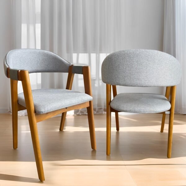 Kit 2 Cadeiras Ravenna Castanho/Linho Cinza - GARDIM MÓVEIS