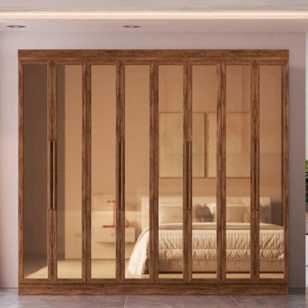 Guarda-Roupa 8 Portas Reflecta Los Angeles 70300 2,42 m Castanho – DORIPEL