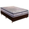 Colchão Casal Blue 32 cm HR33 Molas Ensacadas + Base Simples Corino Marrom – PAROPAS + BIOSTAR