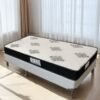 Colchão Solteiro Light 12 cm D20 + Base Simples Corino Branco – ECOTEC + ALTO NÍVEL