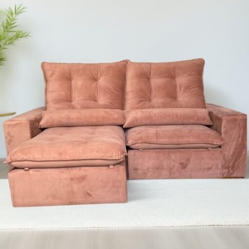 Sofá Retrátil e Reclinável Malu 2,50 m Ferrugem – D’VITRINE ESTOFADOS
