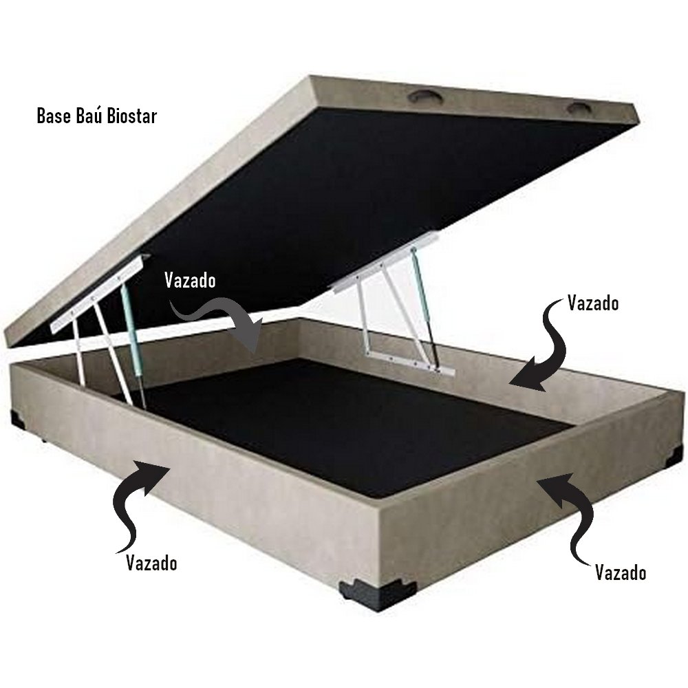 Base Box Casal Baú Corino Marrom – BIOSTAR - Imagem 2