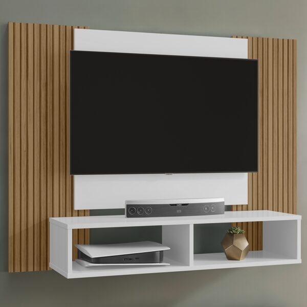 Painel até 47" Navi Branco/Ripado - BECHARA