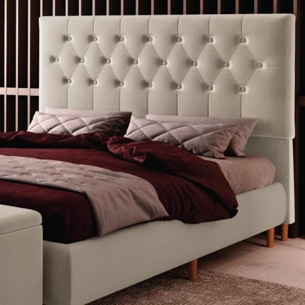 Cabeceira Queen Turim Veludo Bege B015 - LARMÓVEIS/TREVO ESTOFADOS