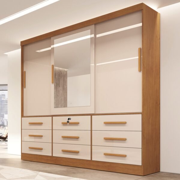 Guarda-Roupa Turim 2,11 m Nature/Off White - BIANCHI