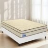 Colchão Casal Prime Light 26 cm D28 Molas Ensacadas + Base Simples Corino Branco – ORTHOPRIME + BIOSTAR