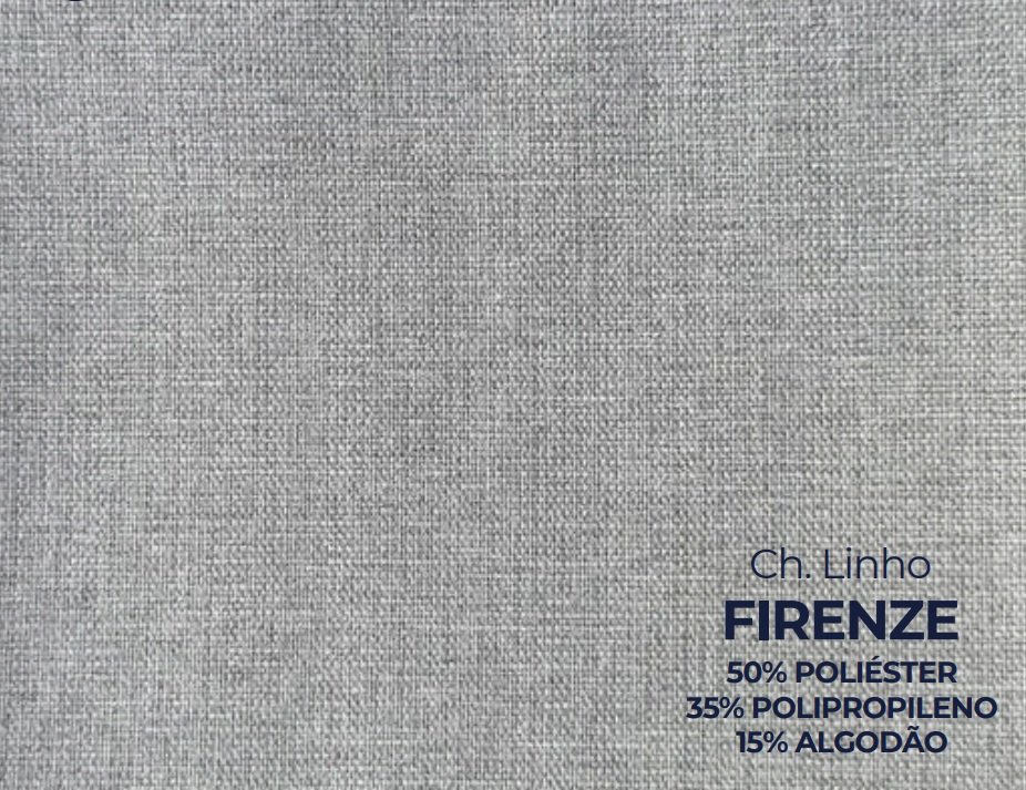 Sofá com Chaise Ref.825 2,90 m Chenile Linho Cinza Firenze - RONDOMÓVEIS - Imagem 4