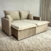 Sofá Cama Retrátil Positano 1,80 m Veludo Bege 3040/04 - INNOVE ESTOFADOS