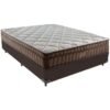 Colchão Casal Star One D28/AG D70 + Base Box Simples Corino Marrom – ANJOS COLCHÕES + ALTO NÍVEL CAMAS E COLCHÕES