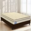 Colchão Casal Prime Light 26 cm D28 Molas Ensacadas + Base Simples Corino Marrom – ORTHOPRIME + BIOSTAR