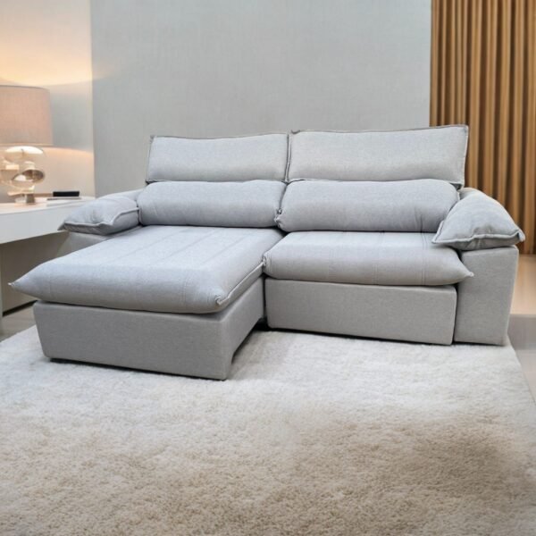 Sofá Retrátil e Reclinável Jackson 2,50 m Linho Prata 3125 - UNIART ESTOFADOS