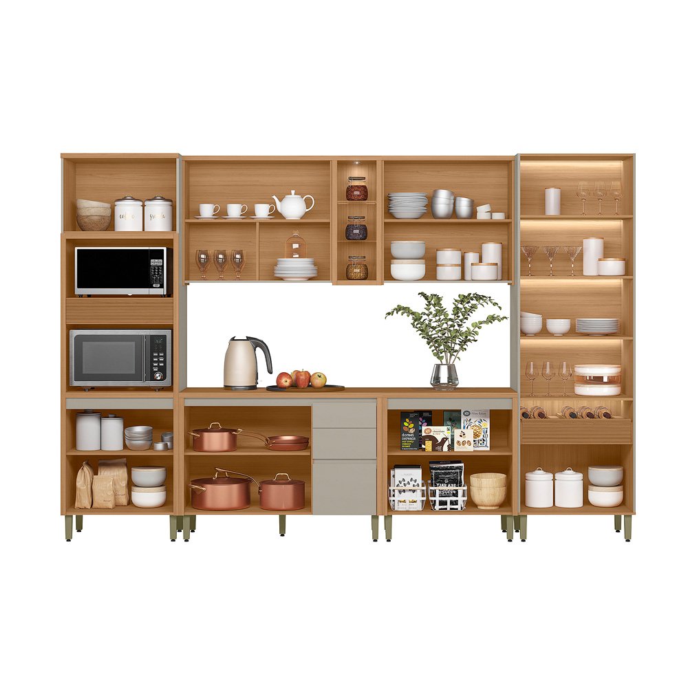 Cozinha 6 Peças Allure Jequitibá/Gris Fosco - LINEA BRASIL - Imagem 4