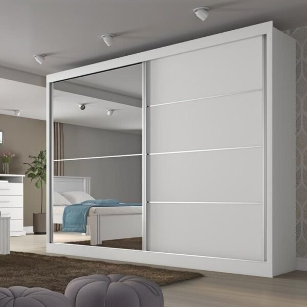 Guarda-Roupa 2 Portas Verona 2,02 m Branco Acetinado - MÓVEIS EUROPA