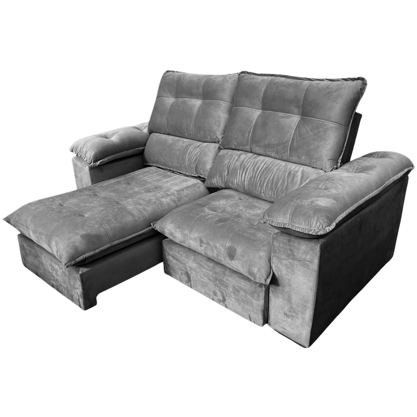 Sofá Retrátil e Reclinável Suíça 2,10 m Cinza – LEO DECOR - Imagem 2
