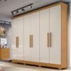 Guarda-Roupa 6 Portas Sergipe 1,80 m Nature/Off White – BIANCHI