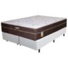 Colchão Queen Lisboa D28 + Base Box Simples Corino Branco – ECOTEC + ALTO NÍVEL CAMAS E COLCHÕES