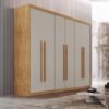 Guarda-Roupa 6 Portas Hawaii 1,80 m Naturale/Off White - RUFATO