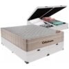 Colchão Queen Airtech Springpocket + Base Box Baú Corino Branco – ORTOBOM + ALTO NÍVEL CAMAS E COLCHÕES