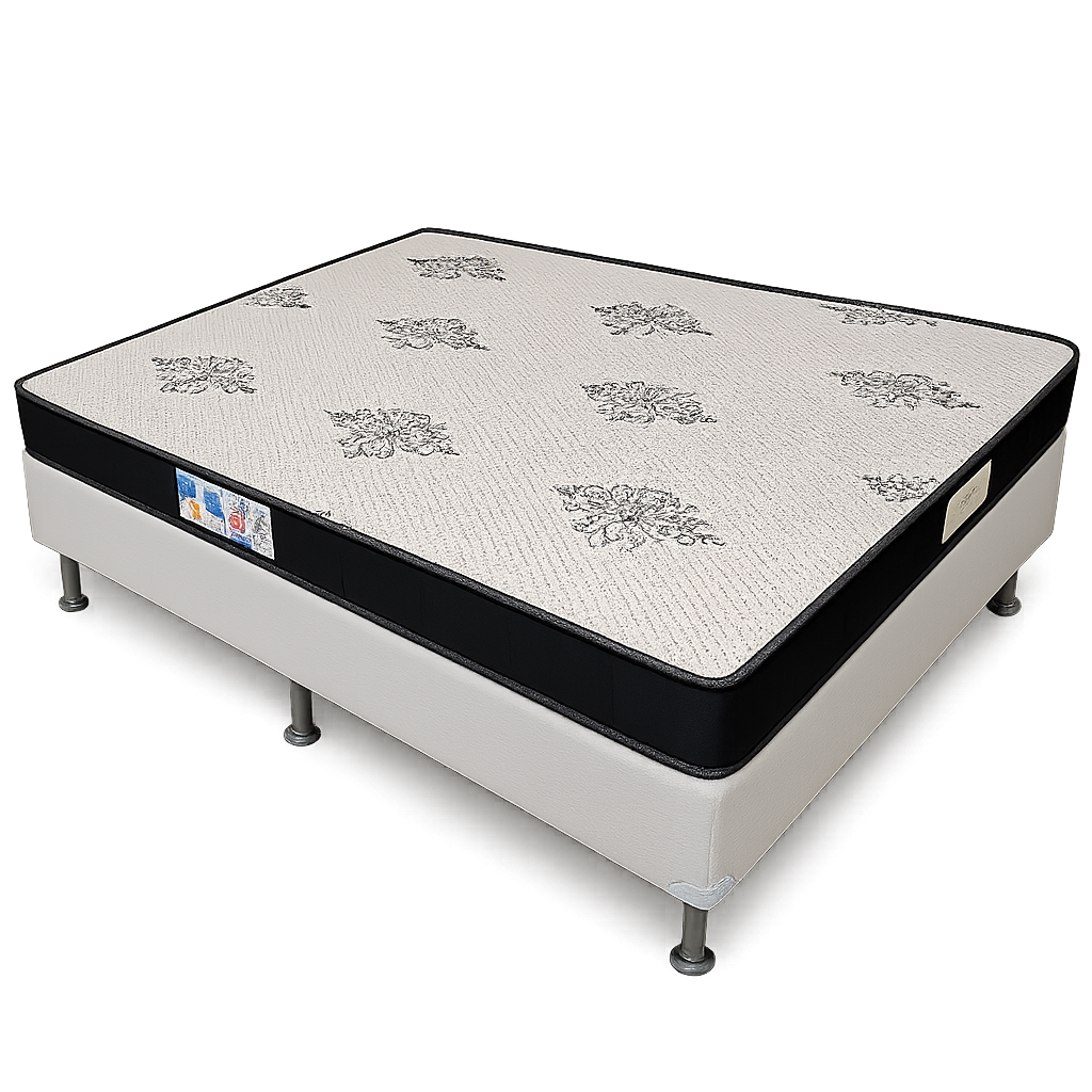 Colchão Casal Light D20 + Base Box Simples Corino Branco – ECOTEC + ALTO NÍVEL CAMAS E COLCHÕES - Imagem 2