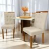 Mesa Salinas 120 Cinamomo/Off White com 4 Cadeiras Sophia Linho Bege 200 – AVALON DECOR + WM DECOR
