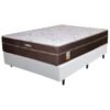 Colchão Casal Lisboa D28 + Base Box Simples Corino Branco – ECOTEC + ALTO NÍVEL CAMAS E COLCHÕES