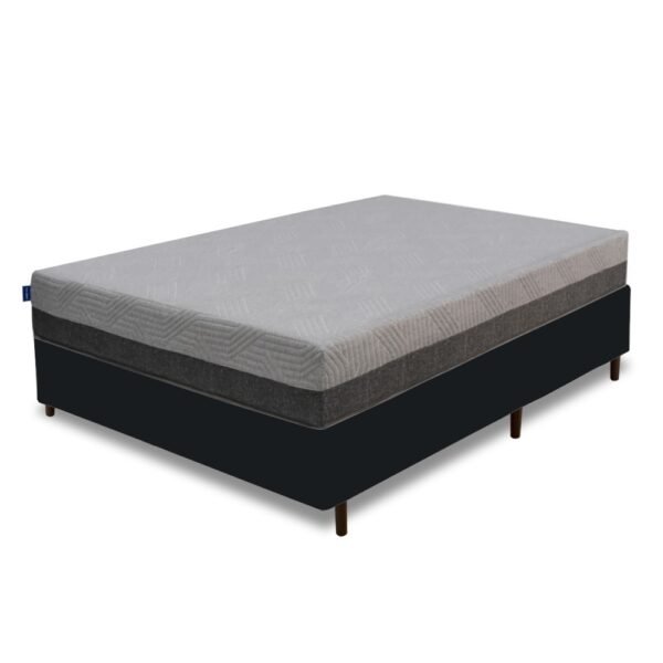 Colchão Casal D28/D40 Fit Visco + Base Box Simples Avalon Corino Preto – UMAFLEX +  AVALON COLCHÕES
